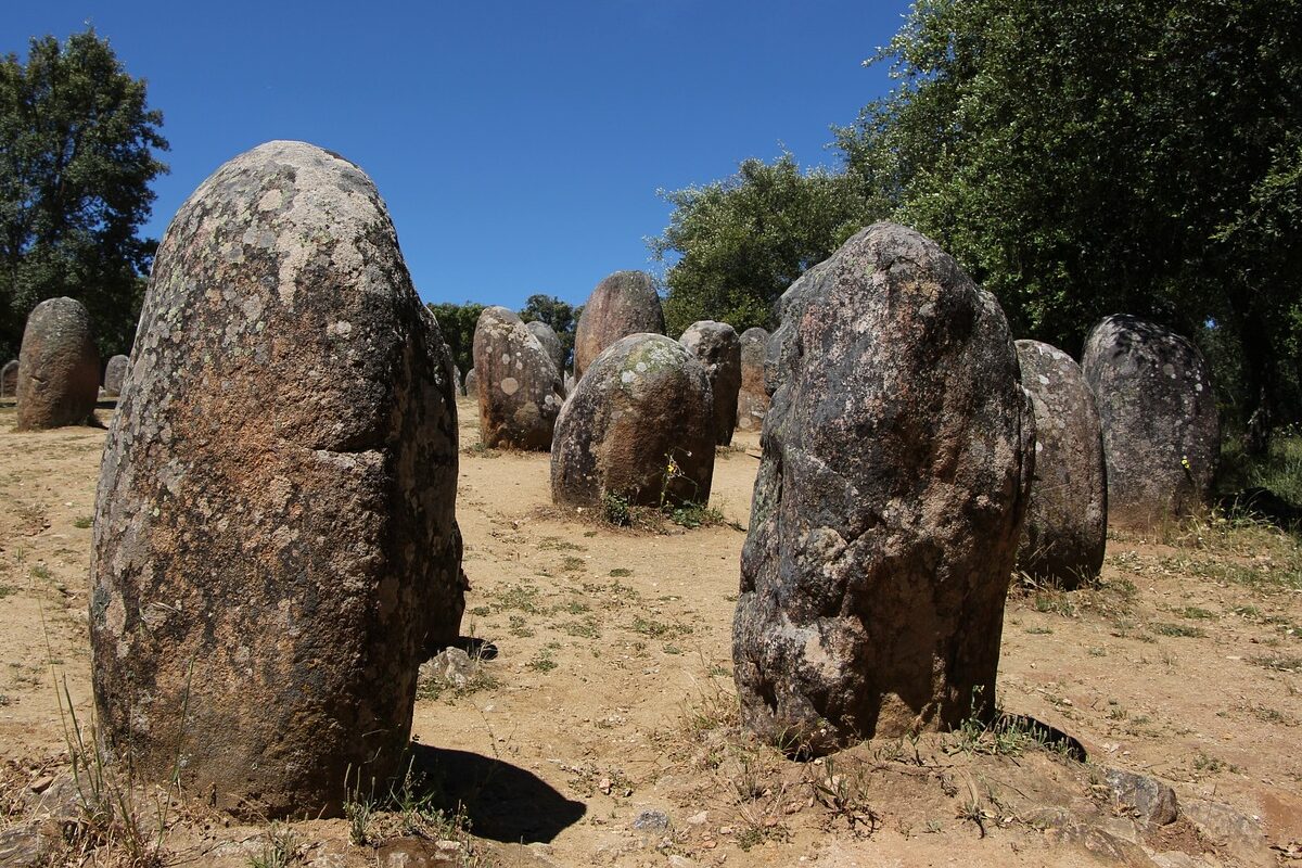Neolithic stones in Almendres, Portugal